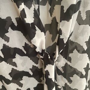 Tahari Black and White Blouse